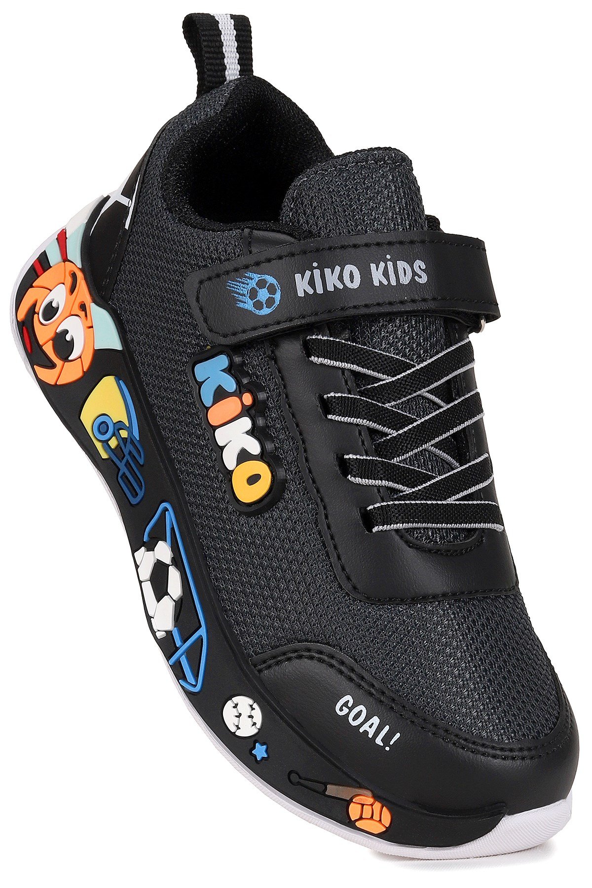 Velcro Günlük Cırtlı Erkek Çocuk Spor Ayakkabı Siyah - Füme