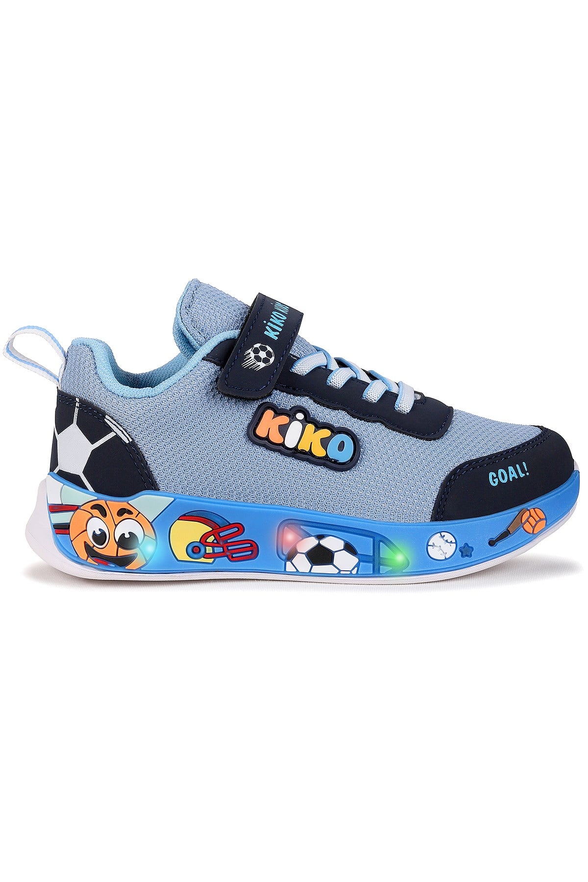 Velcro Işıklı Günlük Cırtlı Erkek Çocuk Spor Ayakkabı İndigo