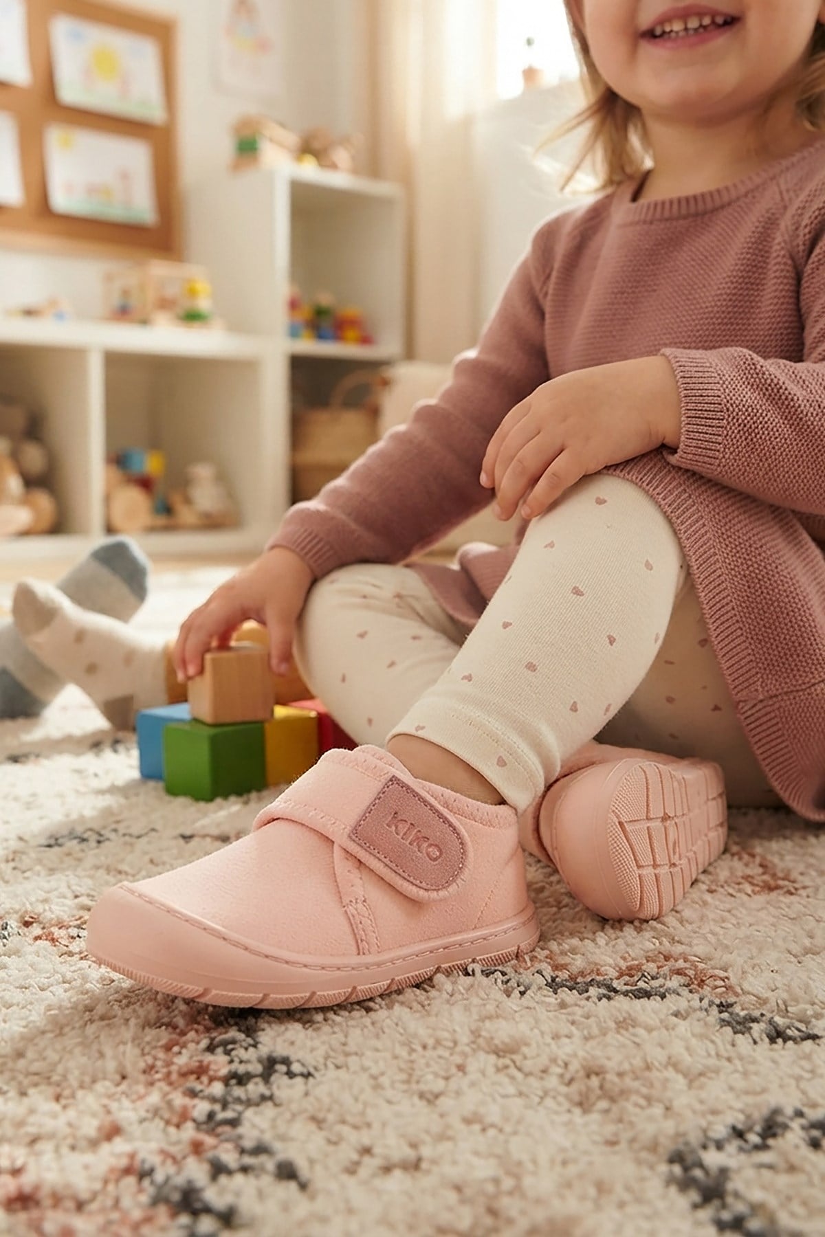 Vesla Kız Çocuk Ev Okul Kreş Panduf Pudra