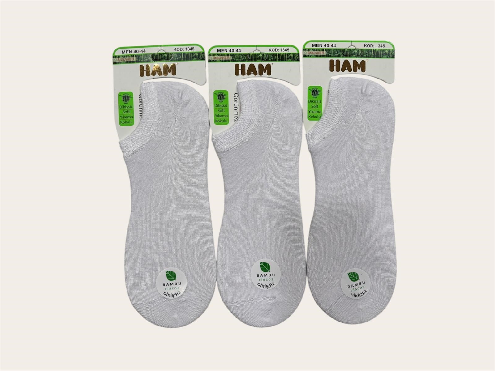 Ham Erkek Sneakers Viskon Bambu Çorap ( 12'li ) 