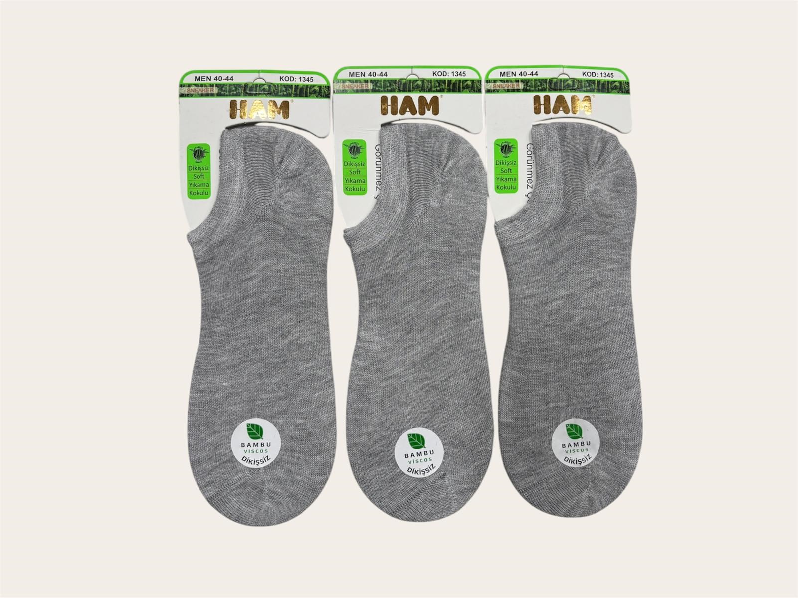Ham Erkek Sneakers Viskon Bambu Çorap ( 12'li ) 