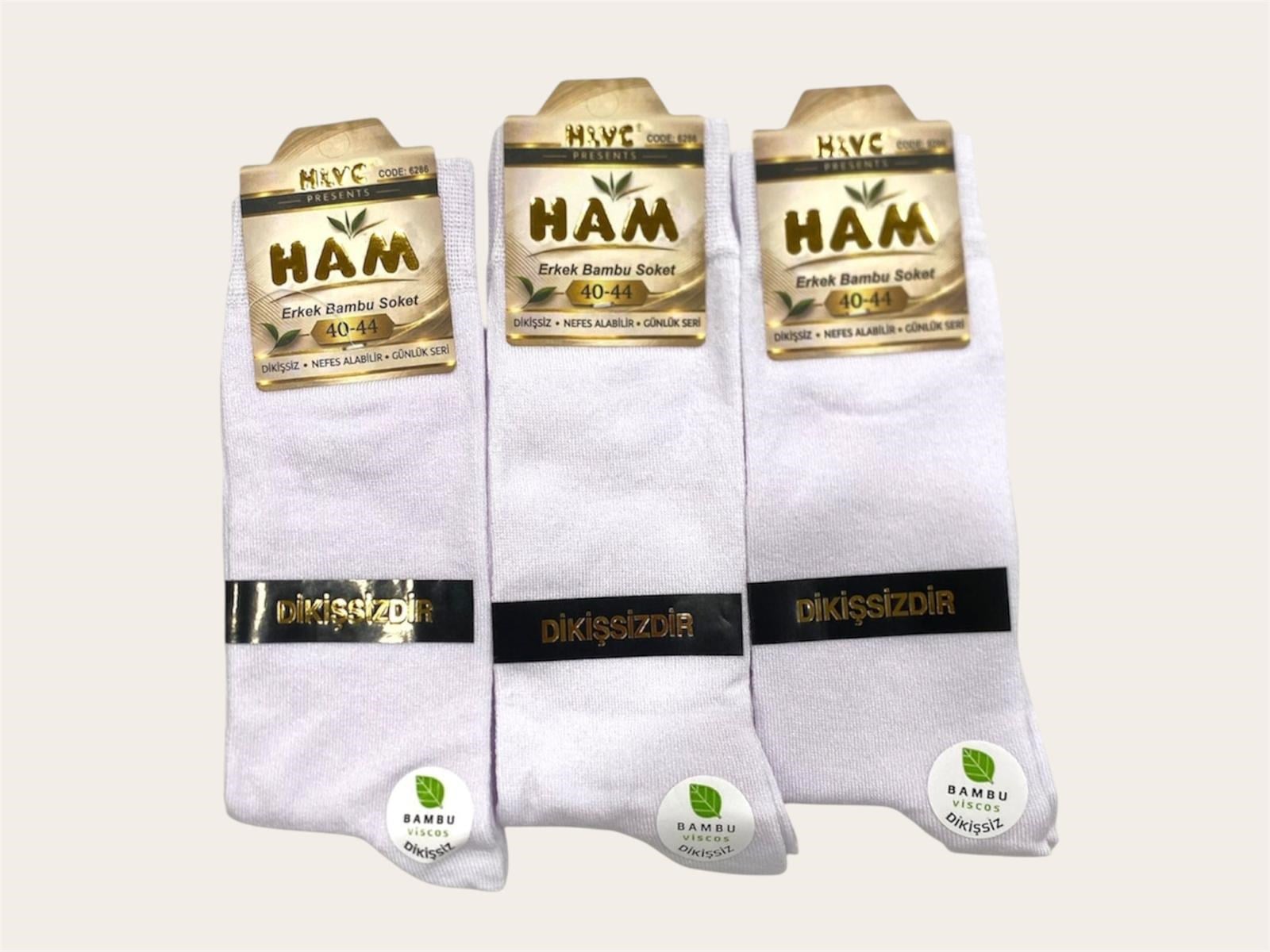 Ham Erkek Viskon Bambu Soket ( 12 Adet )