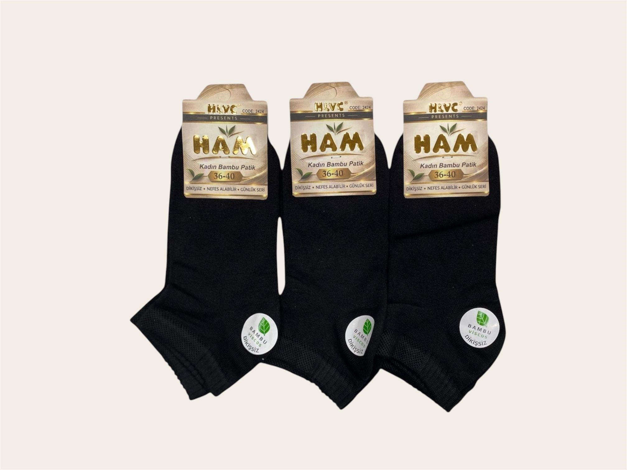 Ham Kadın Viskon Bambu Patik ( 12 ADET )