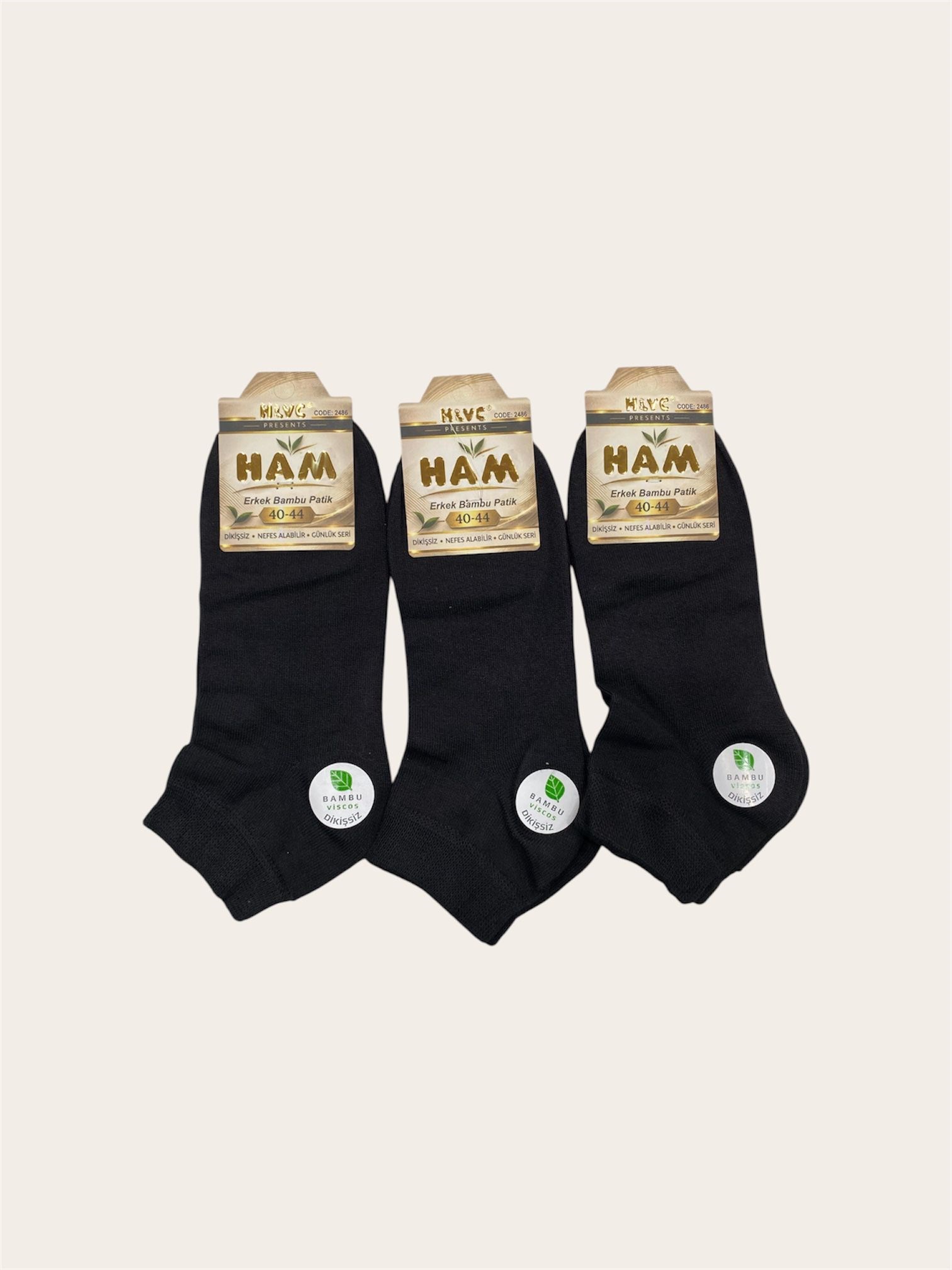 Ham Vİskon Bambu Erkek Patik ( 12 Adet )