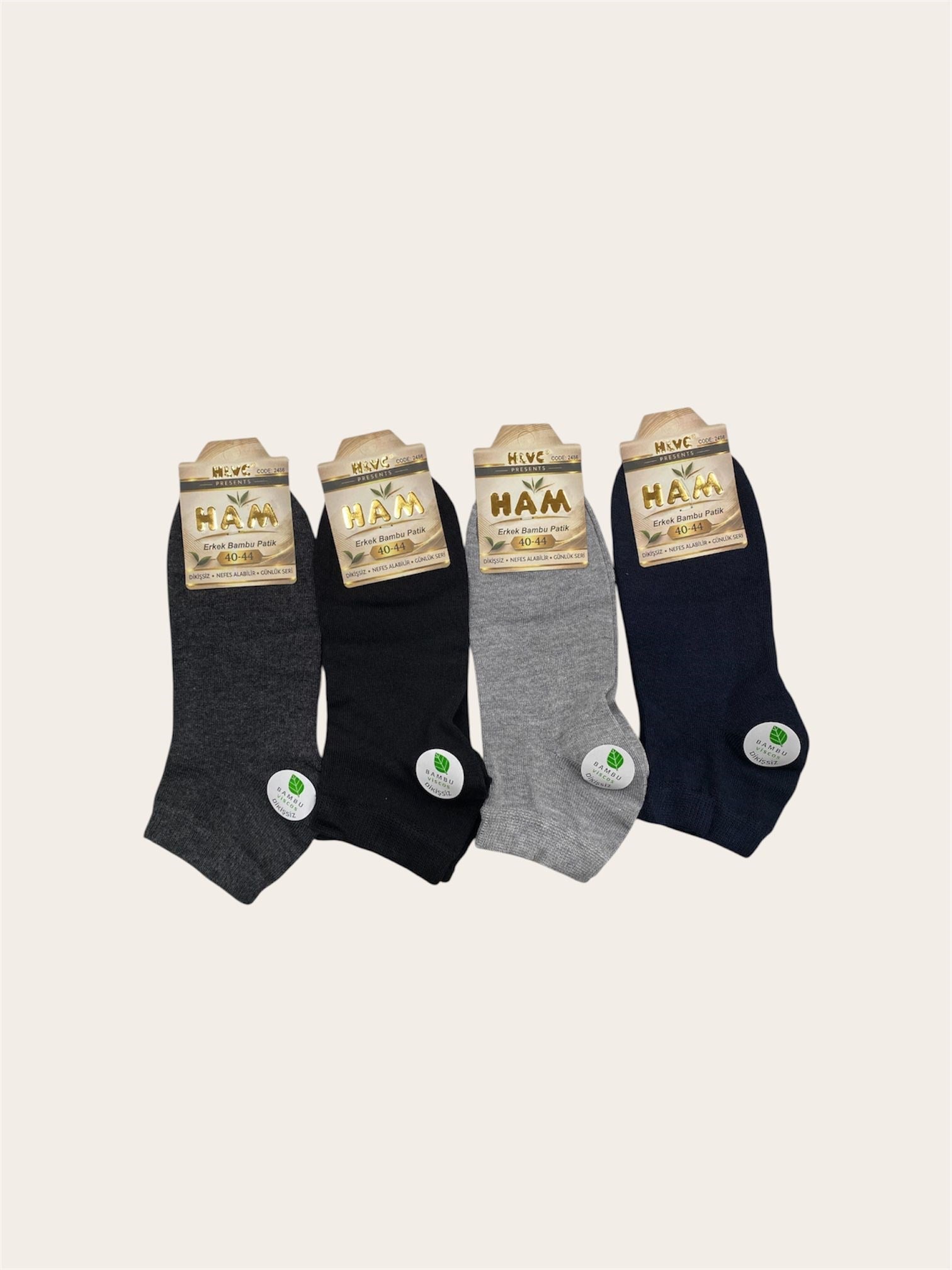 Ham Vİskon Bambu Erkek Patik ( 12 Adet )