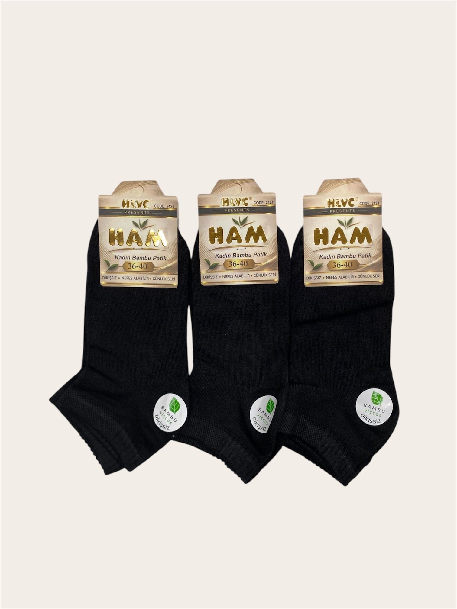 Ham Viskon Bambu Kadın Patik ( 12 ADET )