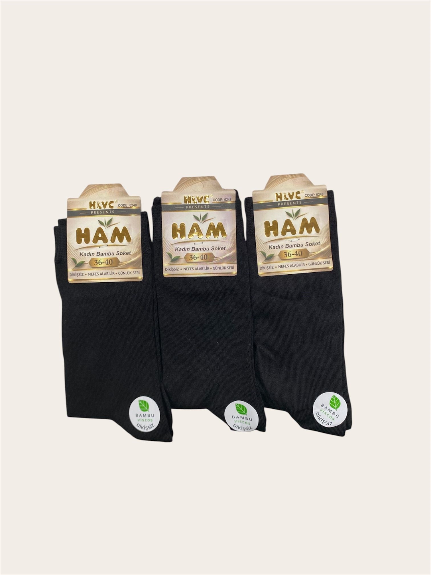 Ham Viskon Bambu Kadın Soket ( 12 ADET )