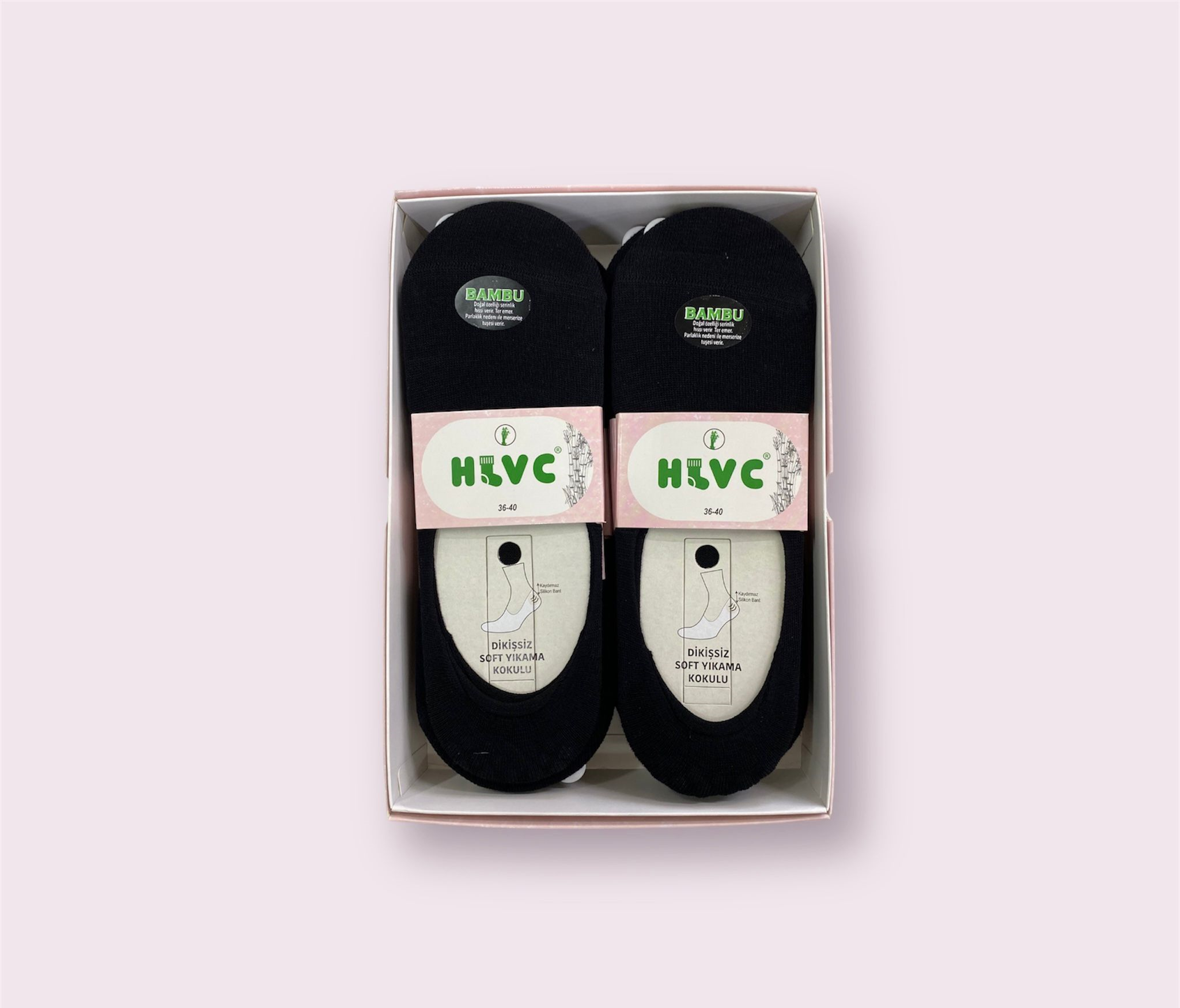 HLVC Bayan Bambu Babet Silikonlu (12 Adet)