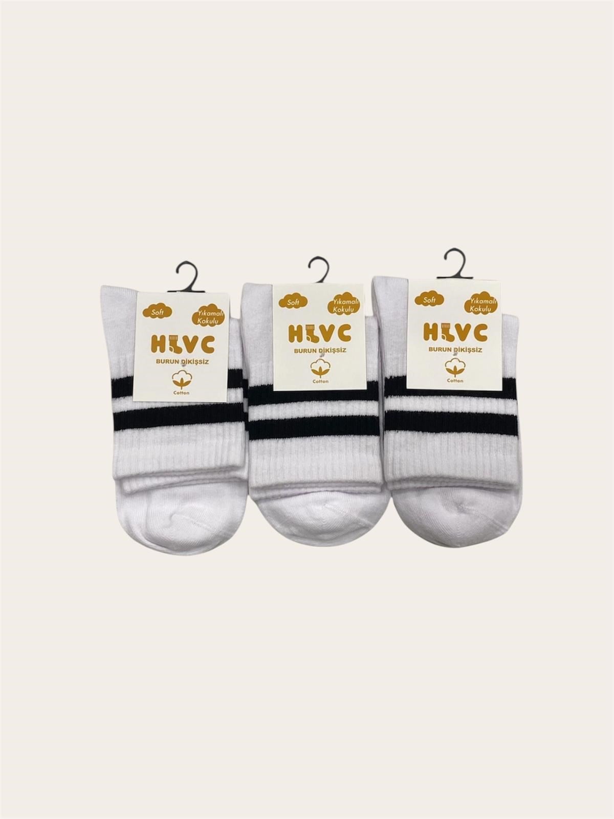 Hlvc Beyaz Kolej Çorabı -Dikişsiz- (12 Çift)
