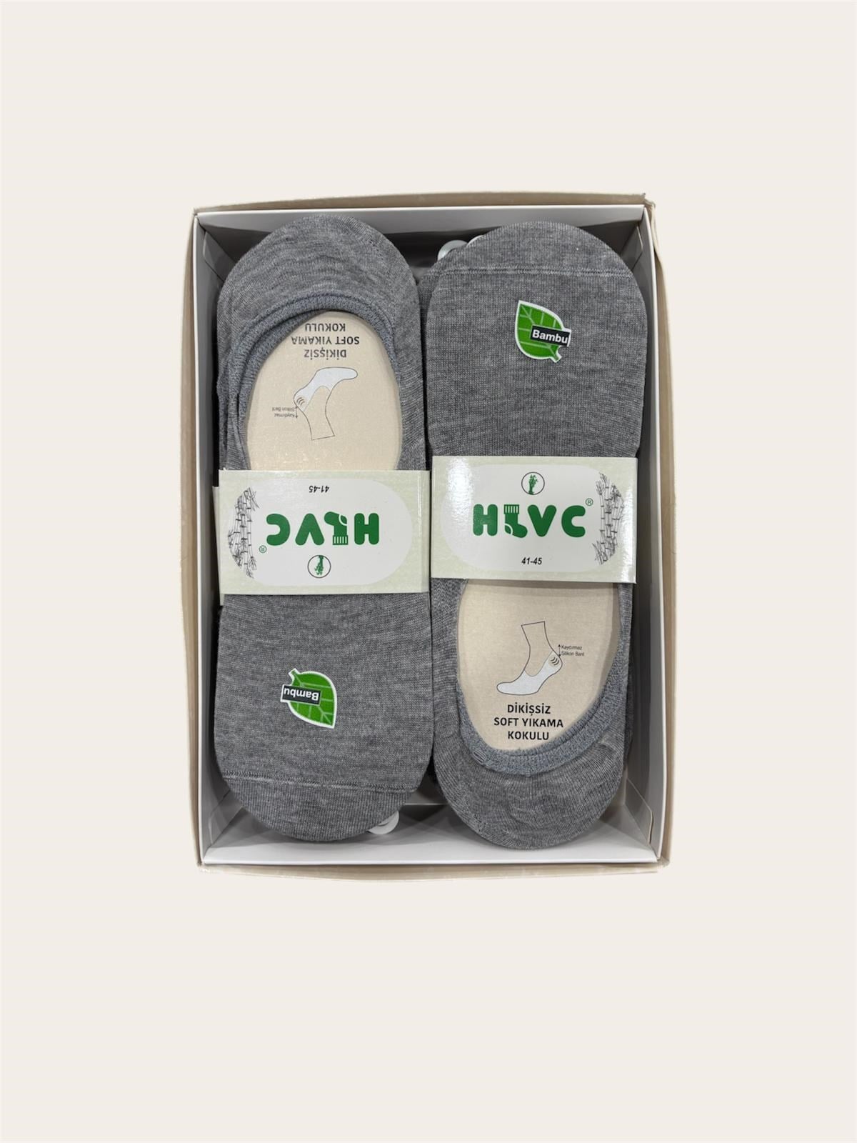 HLVC Erkek Bambu Babet Silikonlu (12 Adet)
