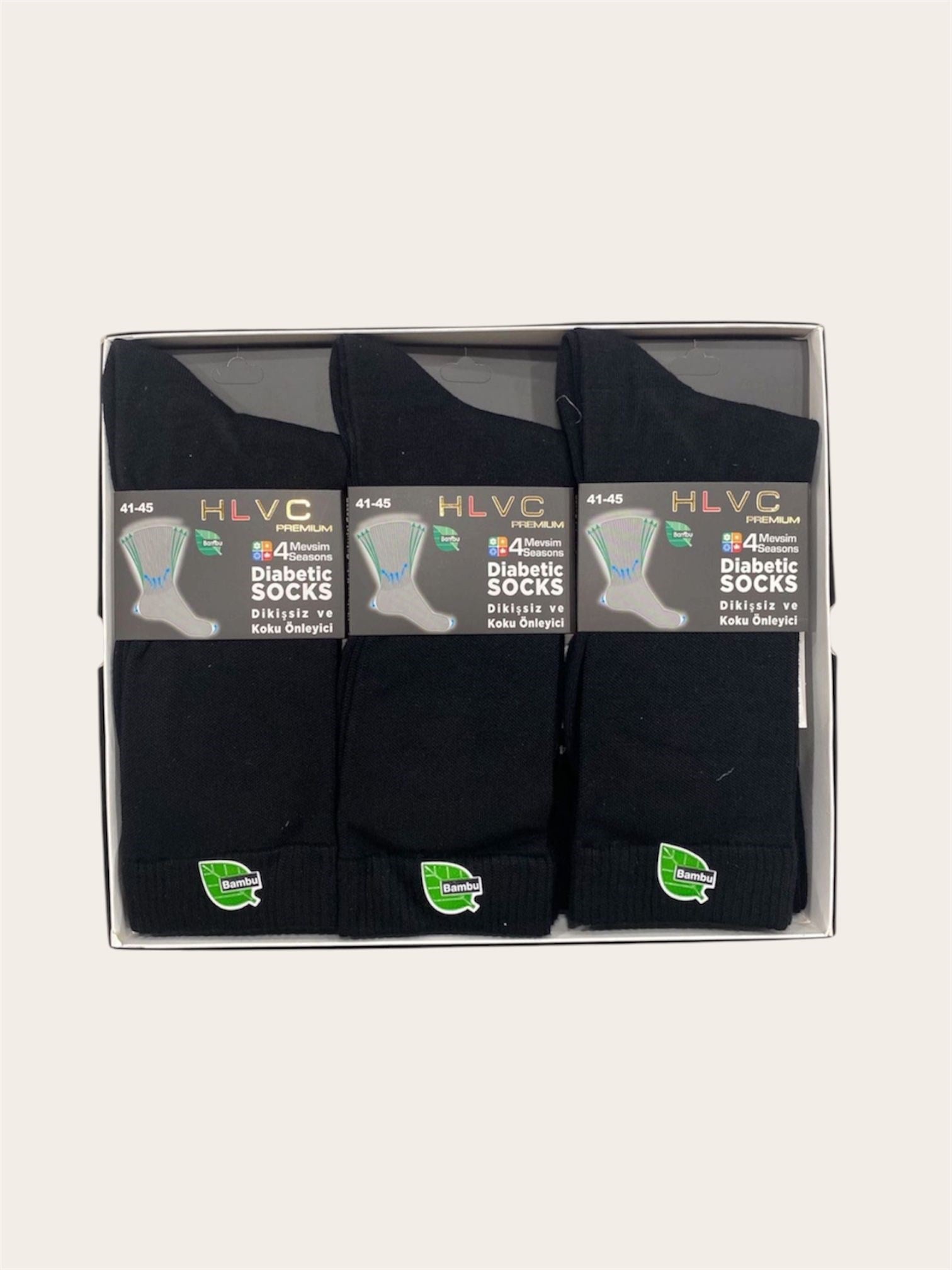 Hlvc Erkek Bambu Diabet Çorabı (12 Adet)
