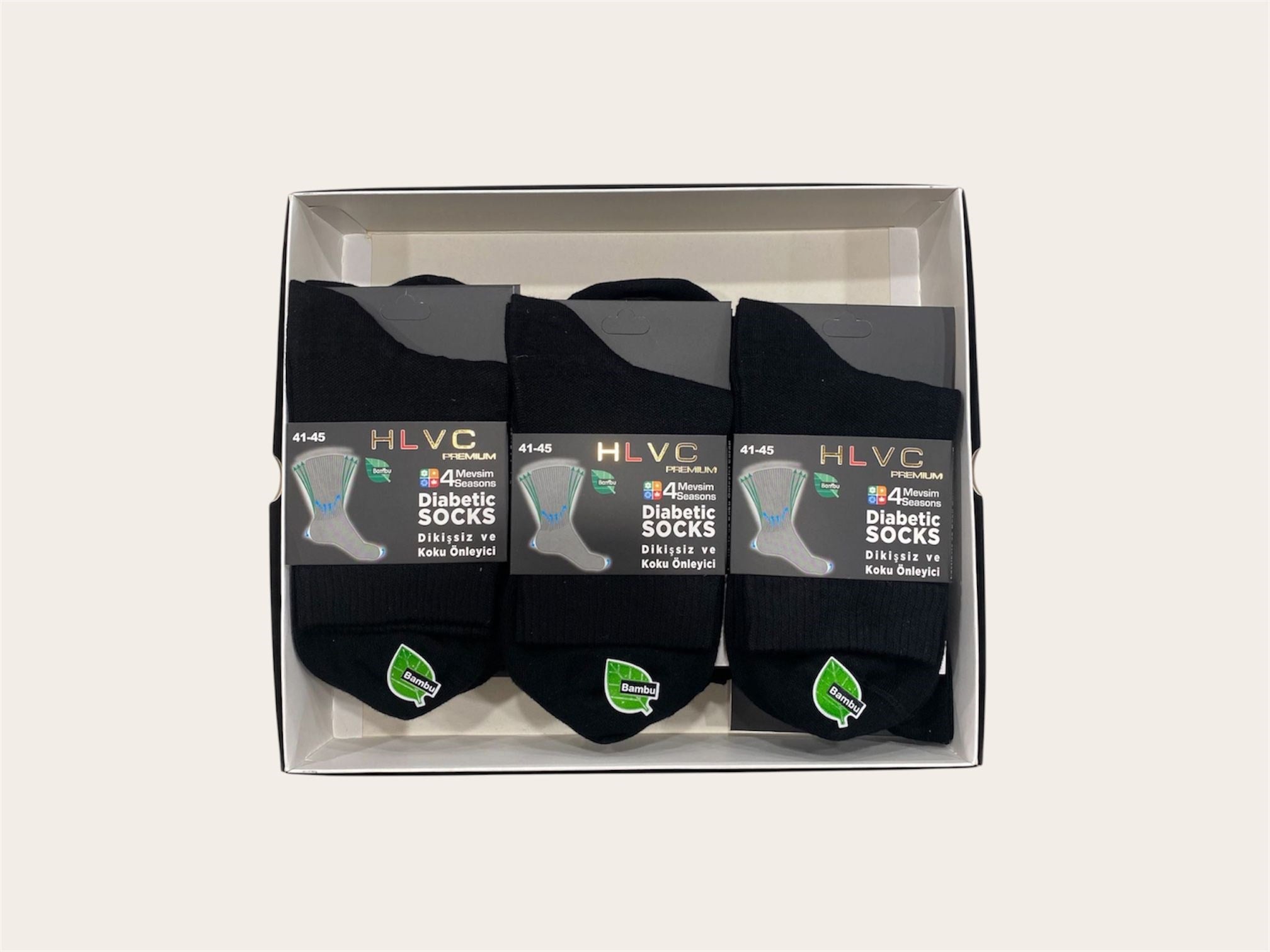 Hlvc Erkek Bambu Diabet  Konç Çorabı (12 Adet) 