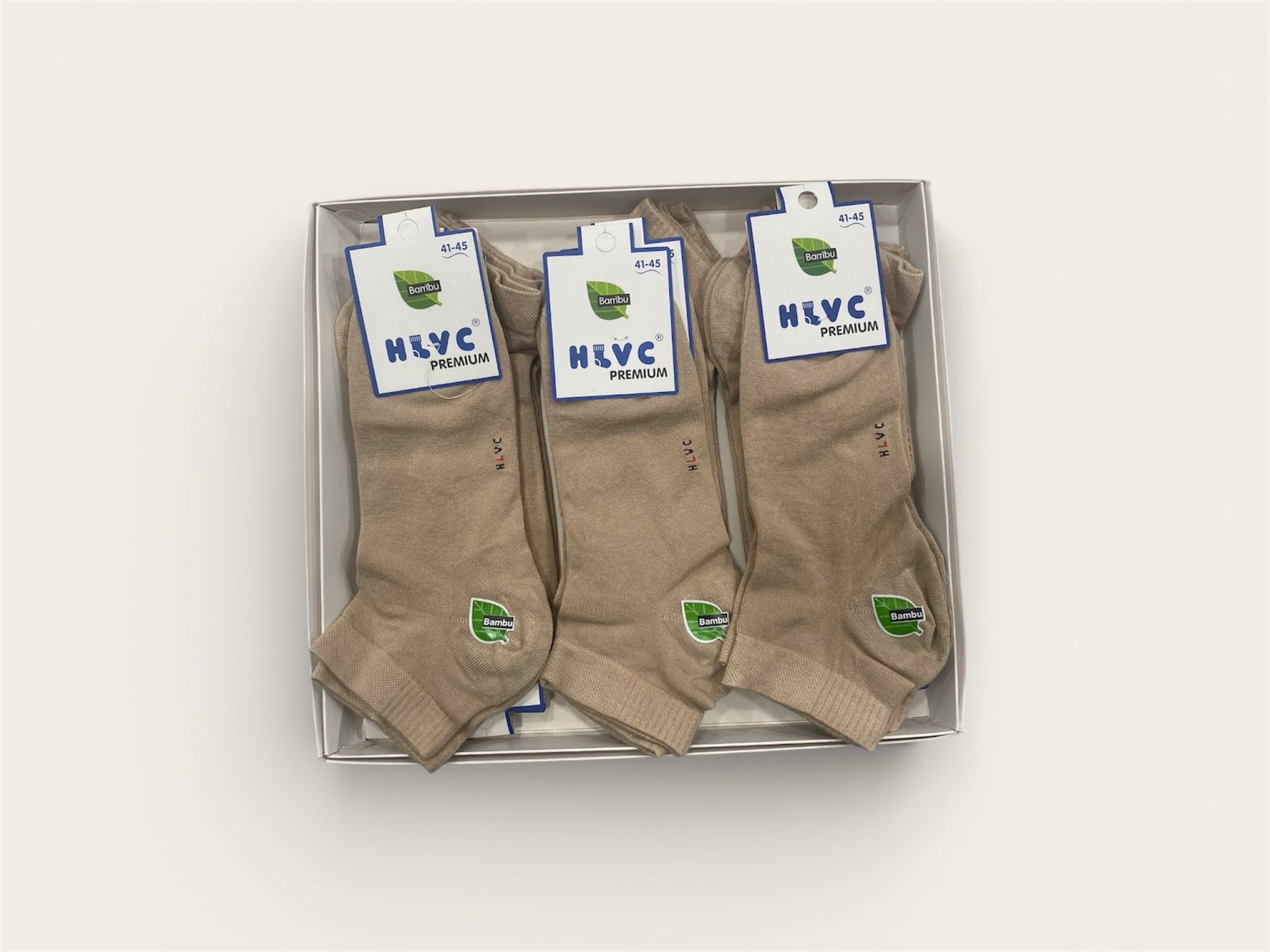 HLVC Erkek Bambu Patik Dikişsiz Yıkamalı (12 Çift)