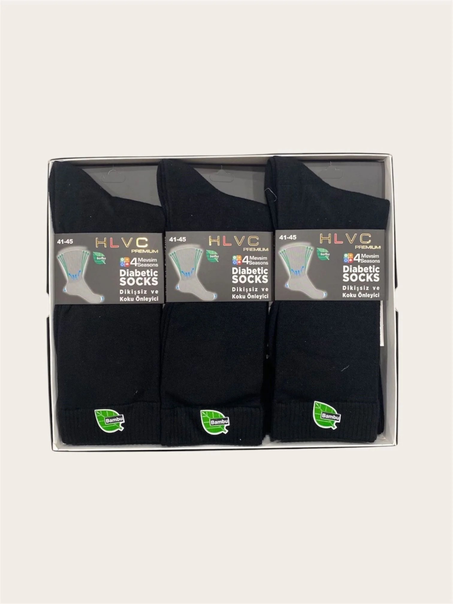 Hlvc Erkek Bambu Diabet Çorabı (12 Adet)