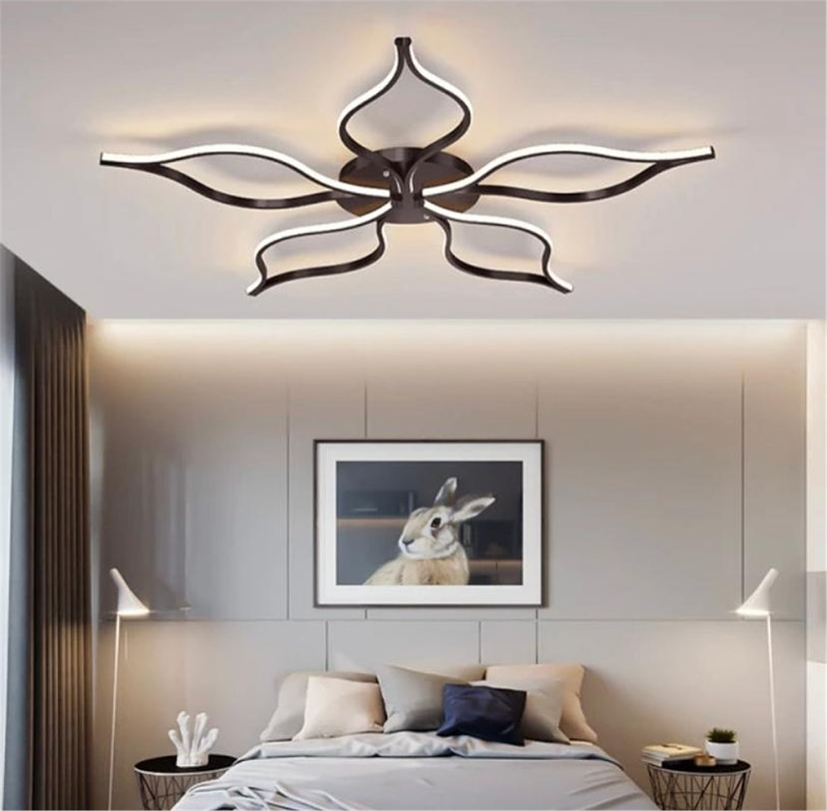 PLAFONYER LED AVİZEPLAFONYER LED AVİZE-46-SİYAH GÖVDE RENGİ