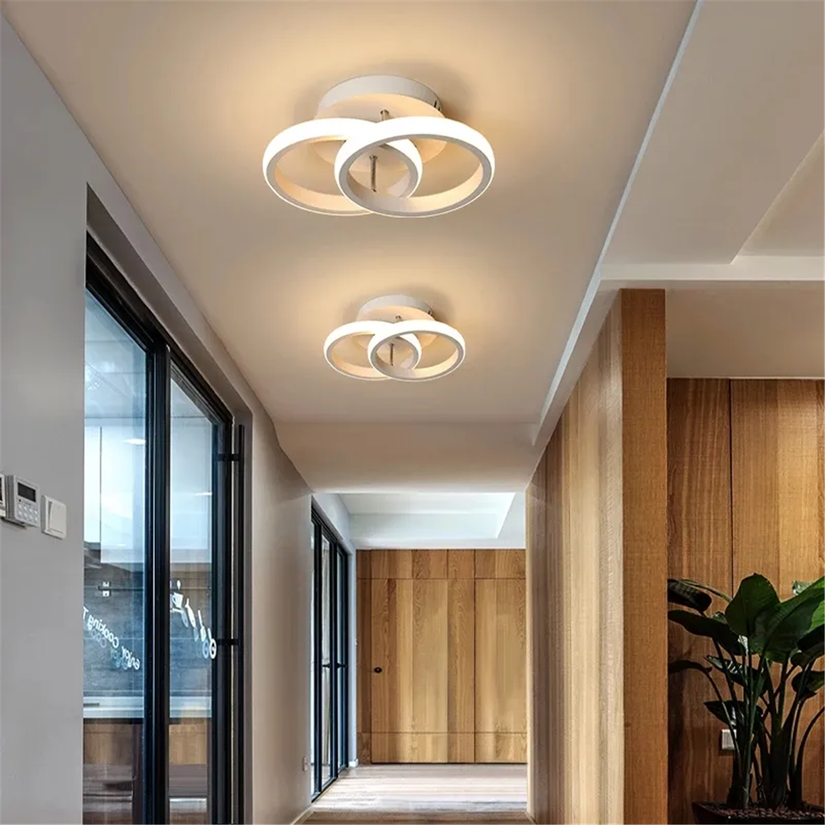 PLAFONYER LED AVİZEPLAFONYER LED AVİZE-52-ESKİTME GOLD GÖVDE RENGİ