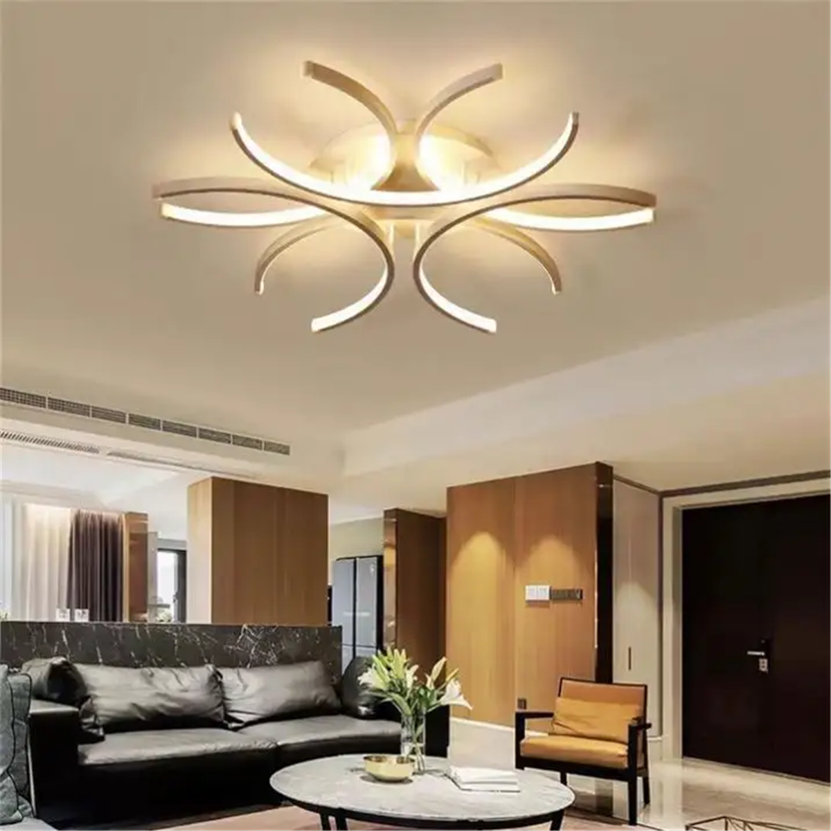 PLAFONYER LED AVİZEPLAFONYER LED AVİZE-58-SİYAH GÖVDE RENGİ