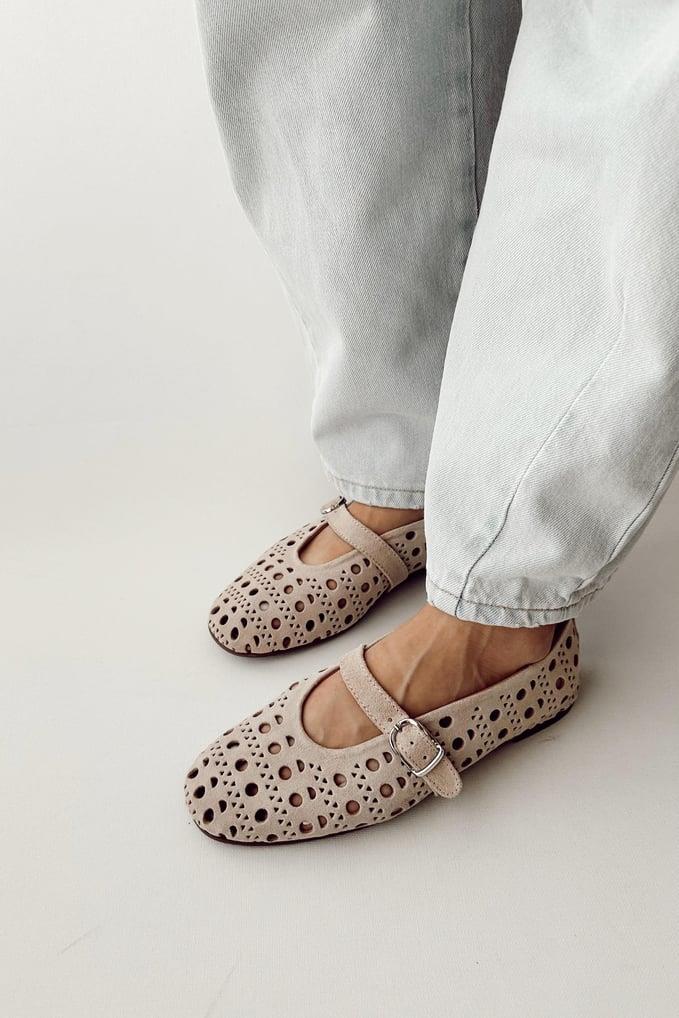 Sale Jasmine Bej Hakiki Deri Babet