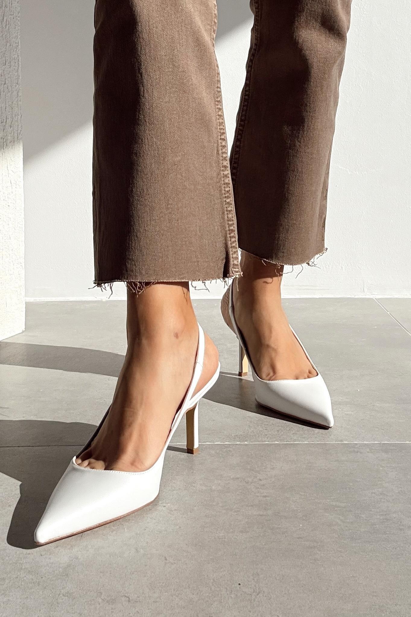 Sale Naomi Beyaz Topuklu Ayakkabı