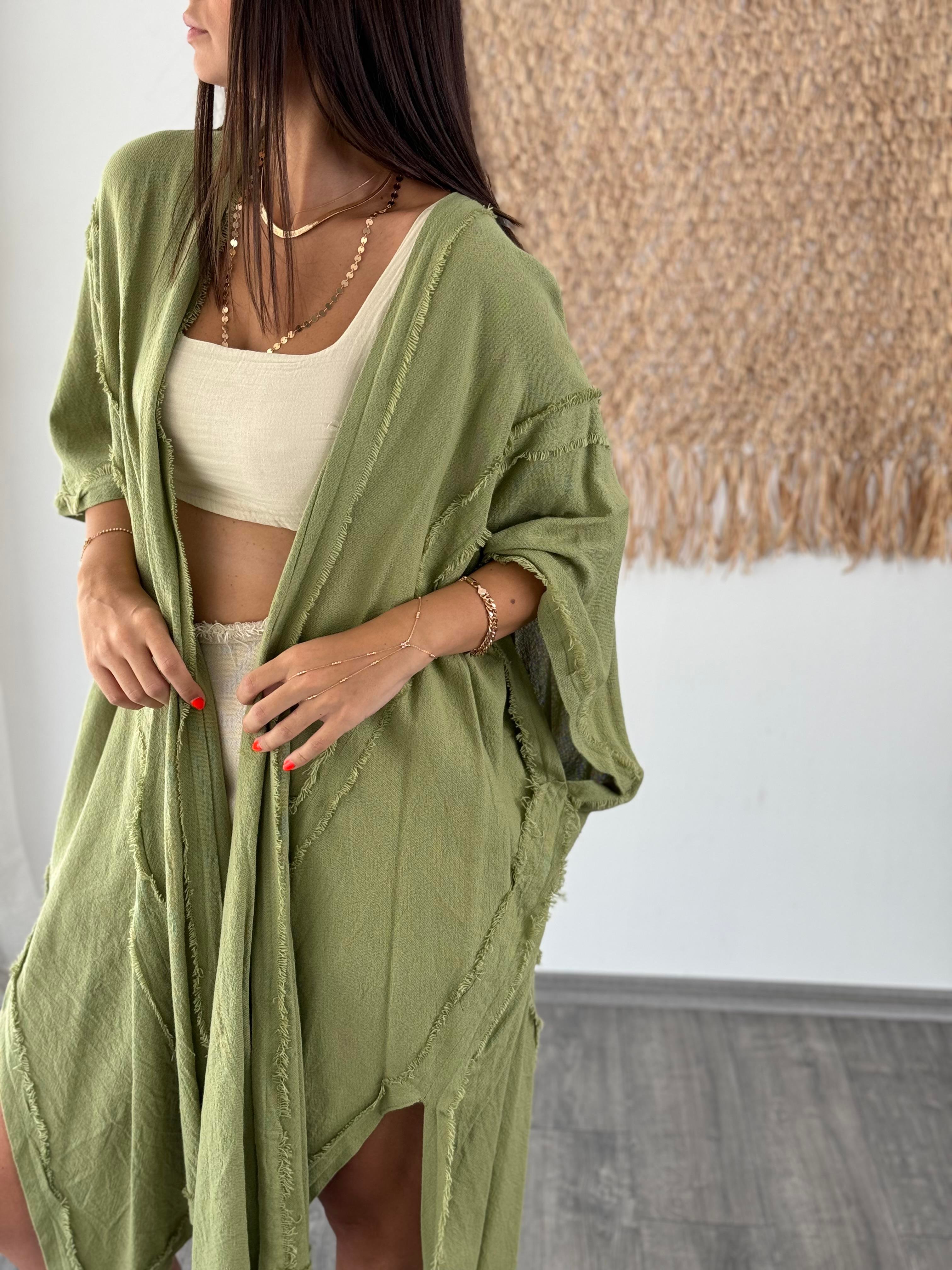 ANGEL PÜSKÜL SAGE GREEN KAFTAN