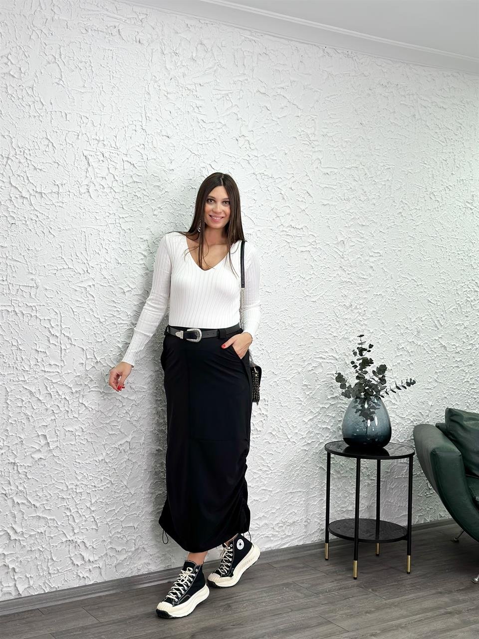 ANGLAS V YAKA FİTİLLİ BEYAZ TRİKO
