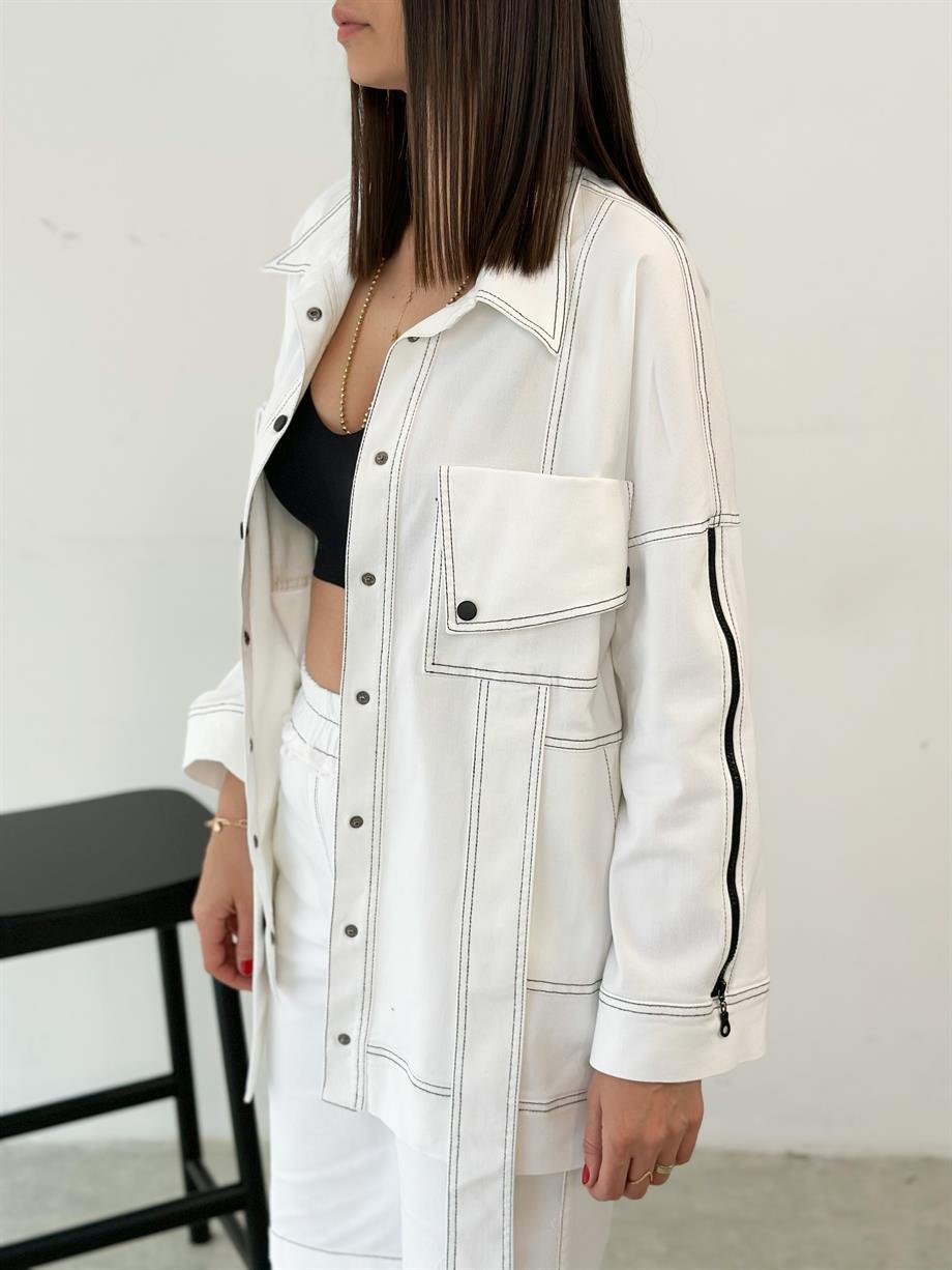 ANKA BEYAZ TASARIM KOT CEKET