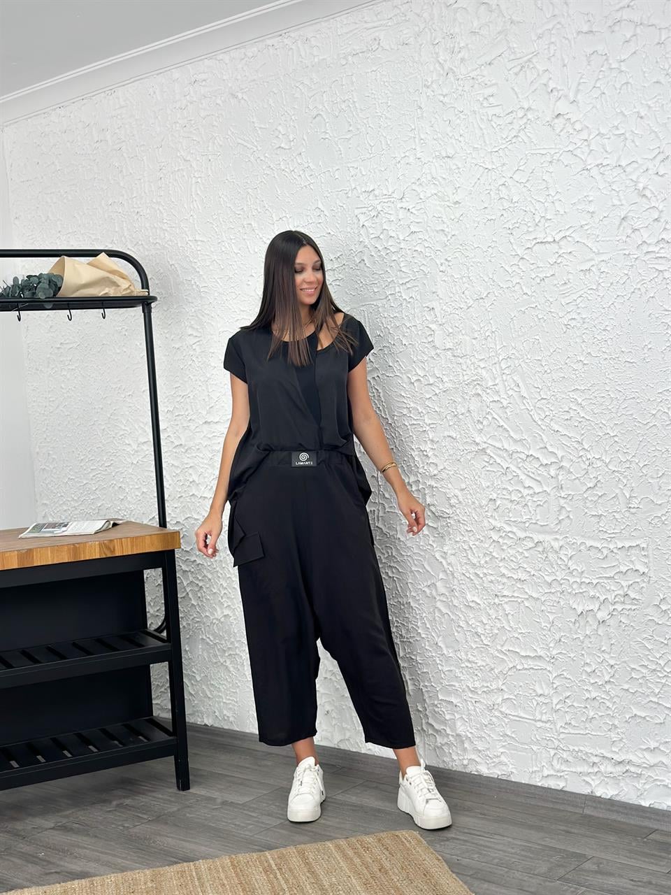 ARLES SİYAH RAHAT PANTOLON