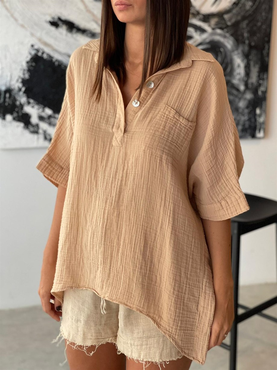 ASOS KOYU BEJ GÖMLEK