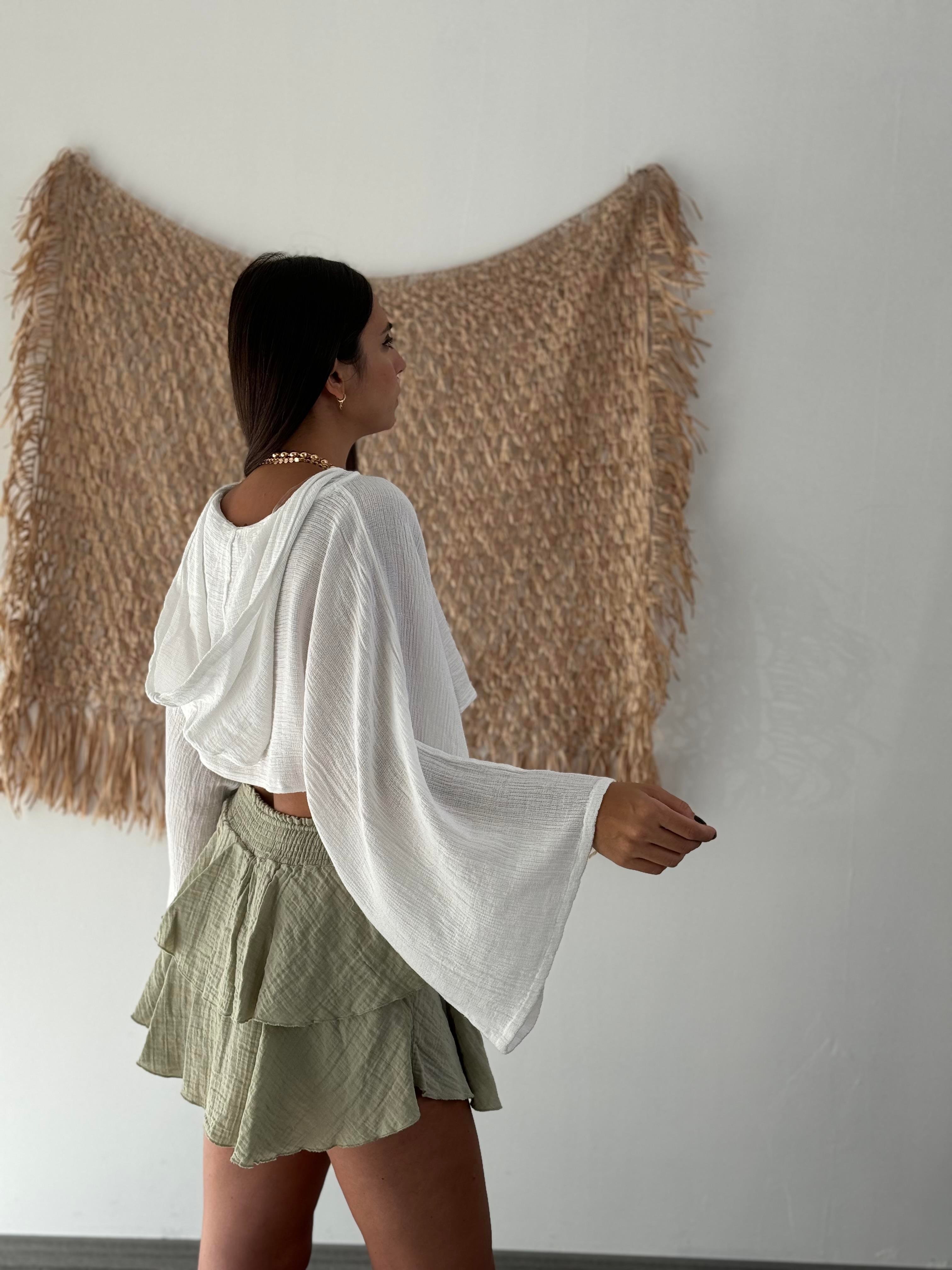 AURA NATURAL BEYAZ BLUZ