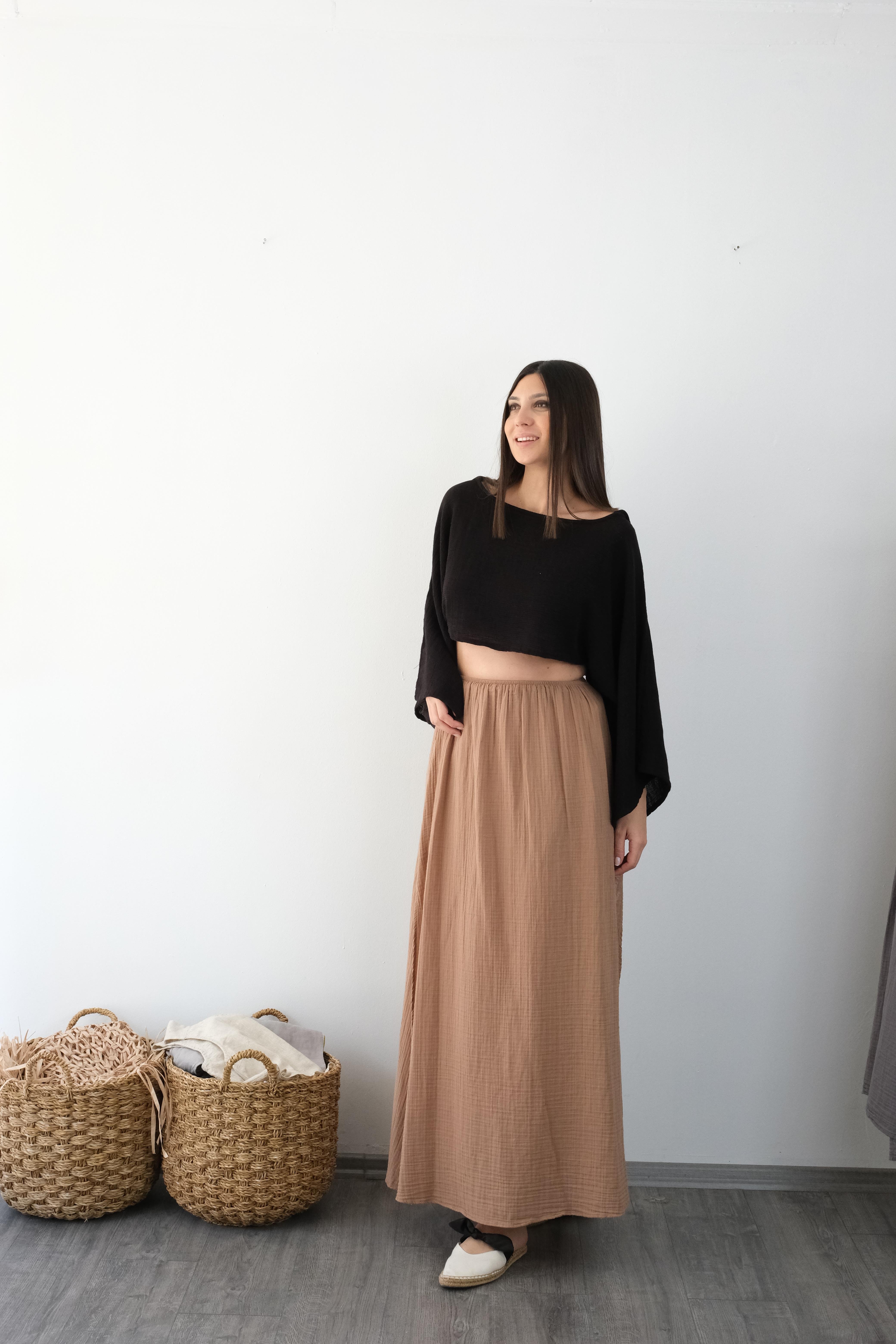 AURA NATURAL SİYAH BLUZ