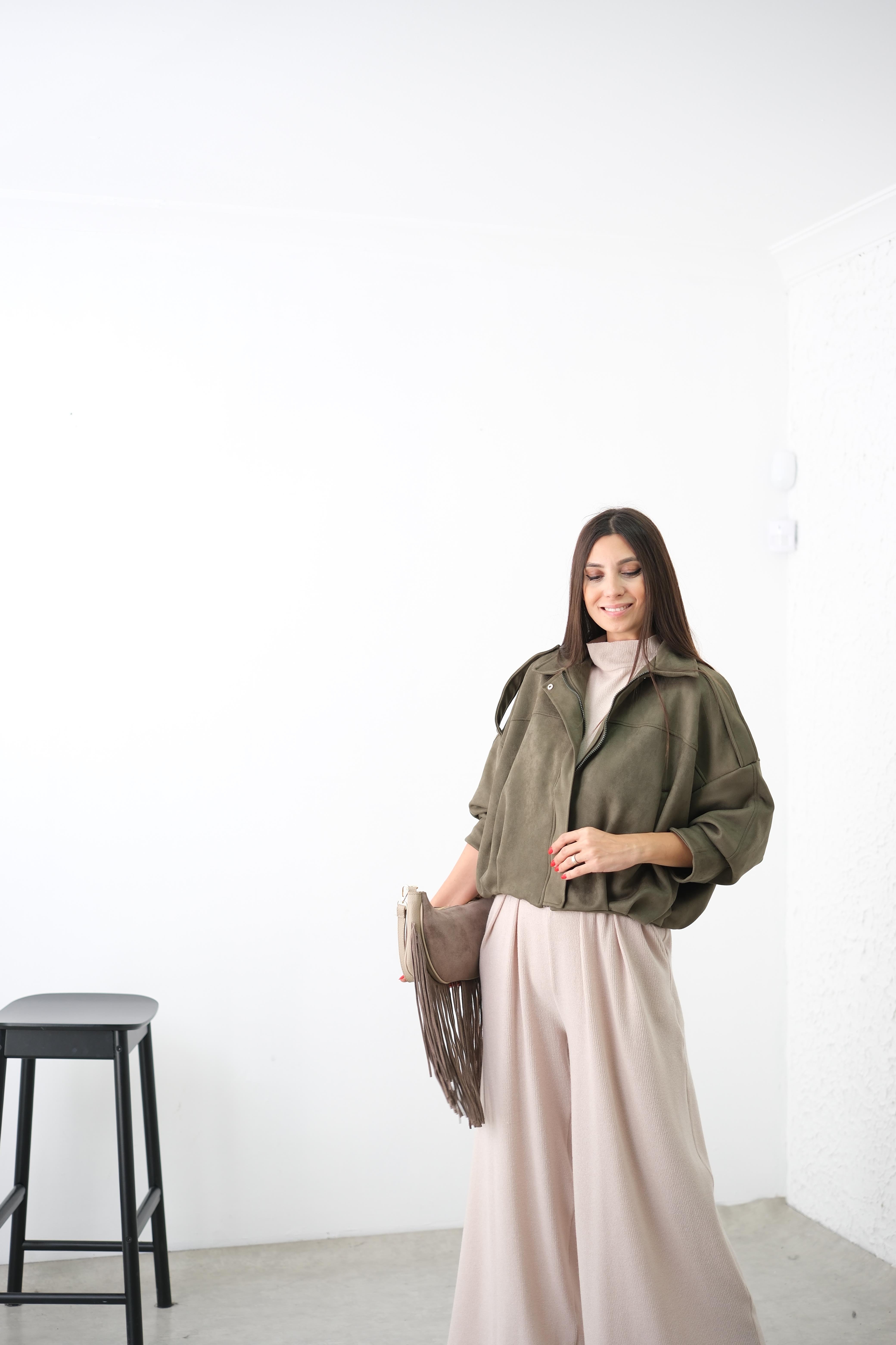 AYA NUBUK HAKİ CEKET