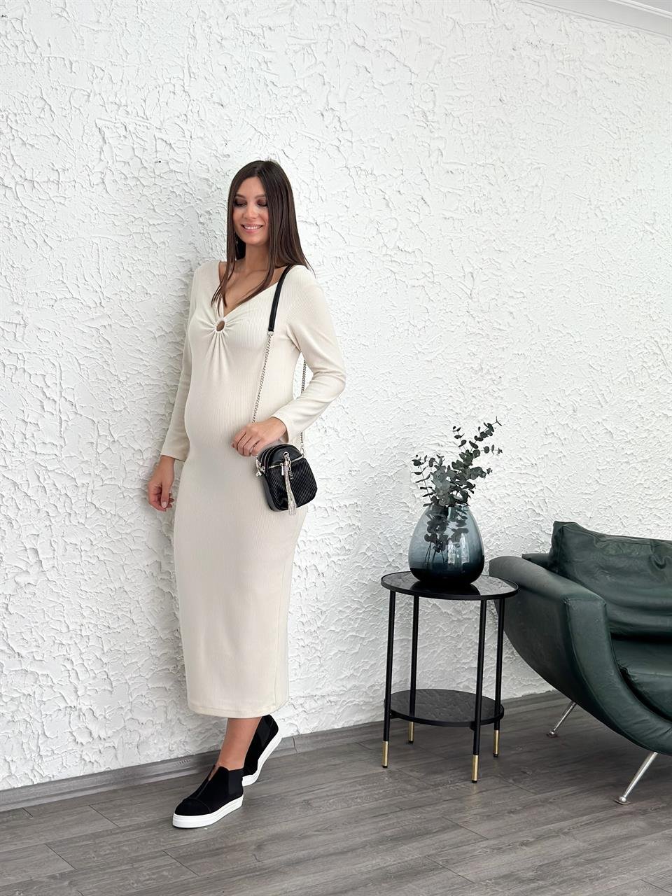 BALİ TRİKO KREM ELBİSE
