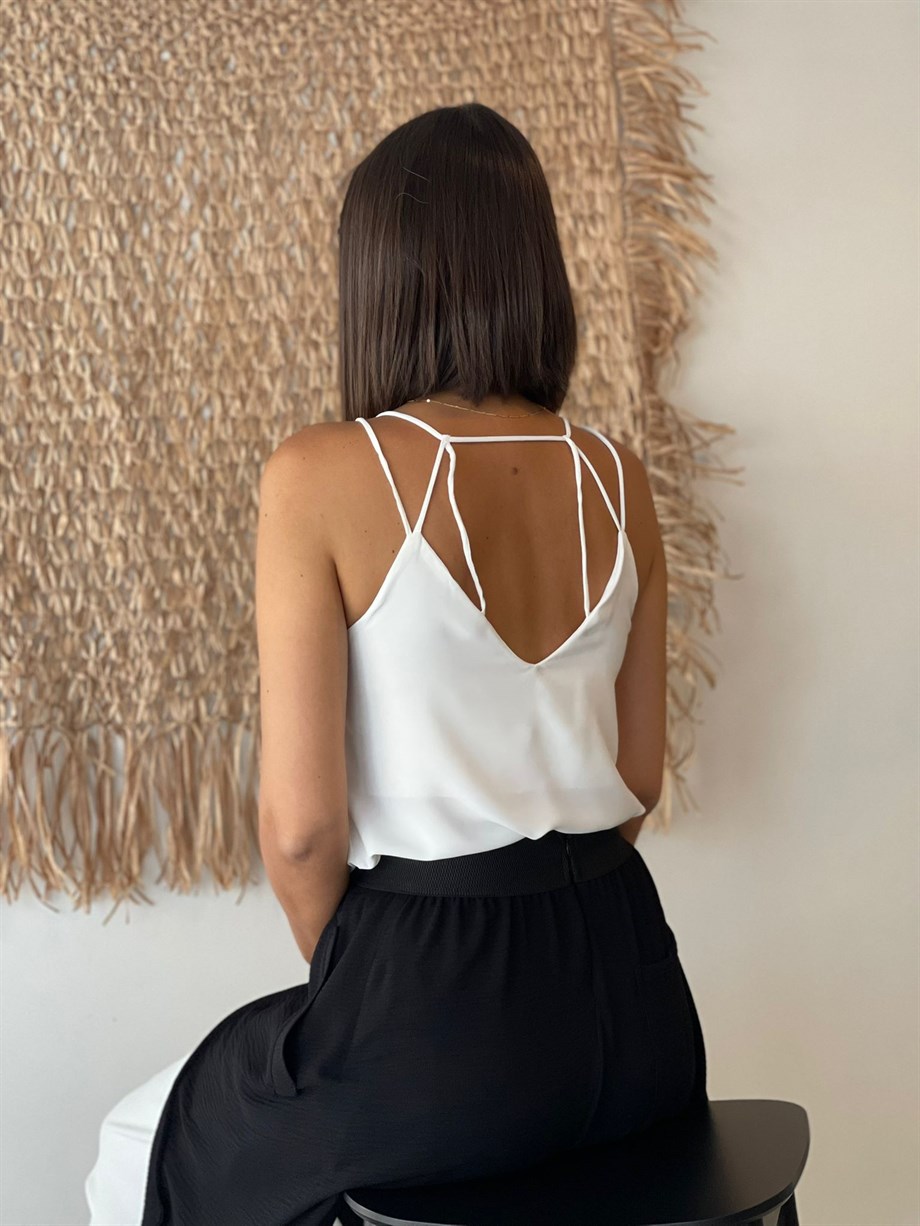 BİANA BEYAZ İPLİ BLUZ