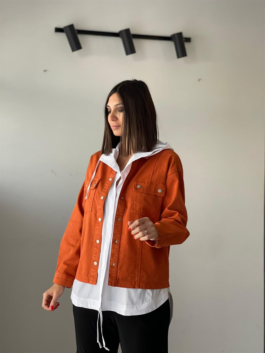 CAROD KİREMİT GABARDİN CEKET