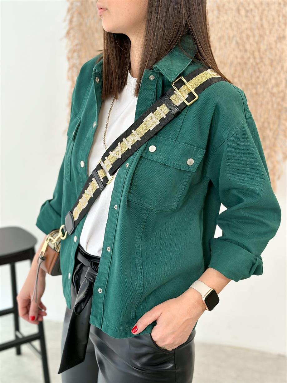 CAROD YEŞİL GABARDİN CEKET