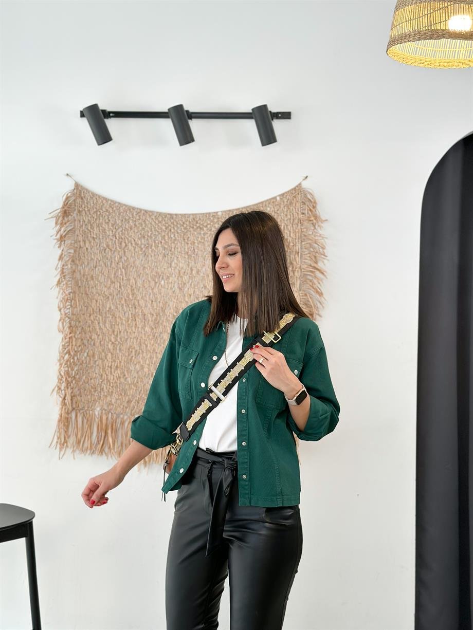 CAROD YEŞİL GABARDİN CEKET