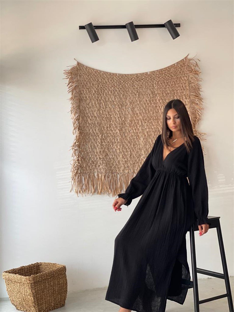 COSTA RİCA SİYAH MÜSLİN ELBİSE