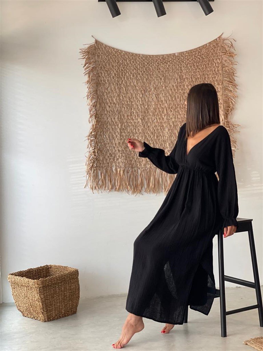 COSTA RİCA SİYAH MÜSLİN ELBİSE