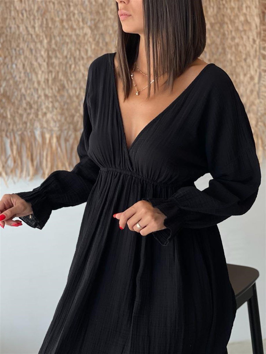 COSTA RİCA SİYAH MÜSLİN ELBİSE