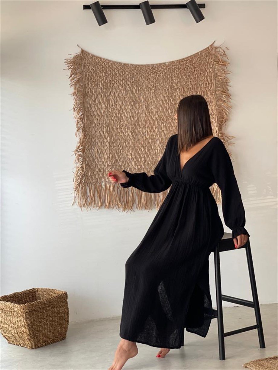 COSTA RİCA SİYAH MÜSLİN ELBİSE