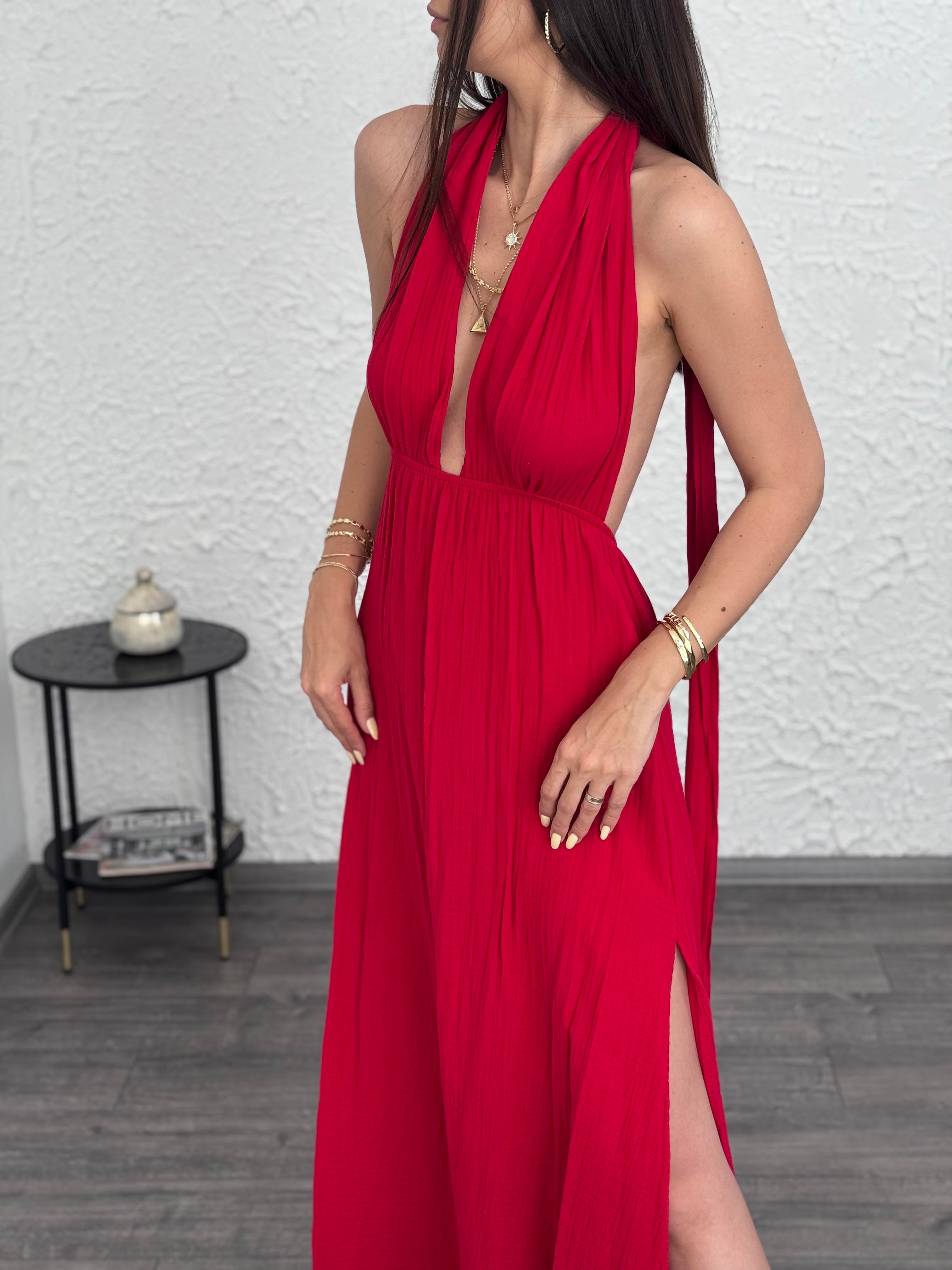 CYPRUS VİŞNE MÜSLİN ELBİSE