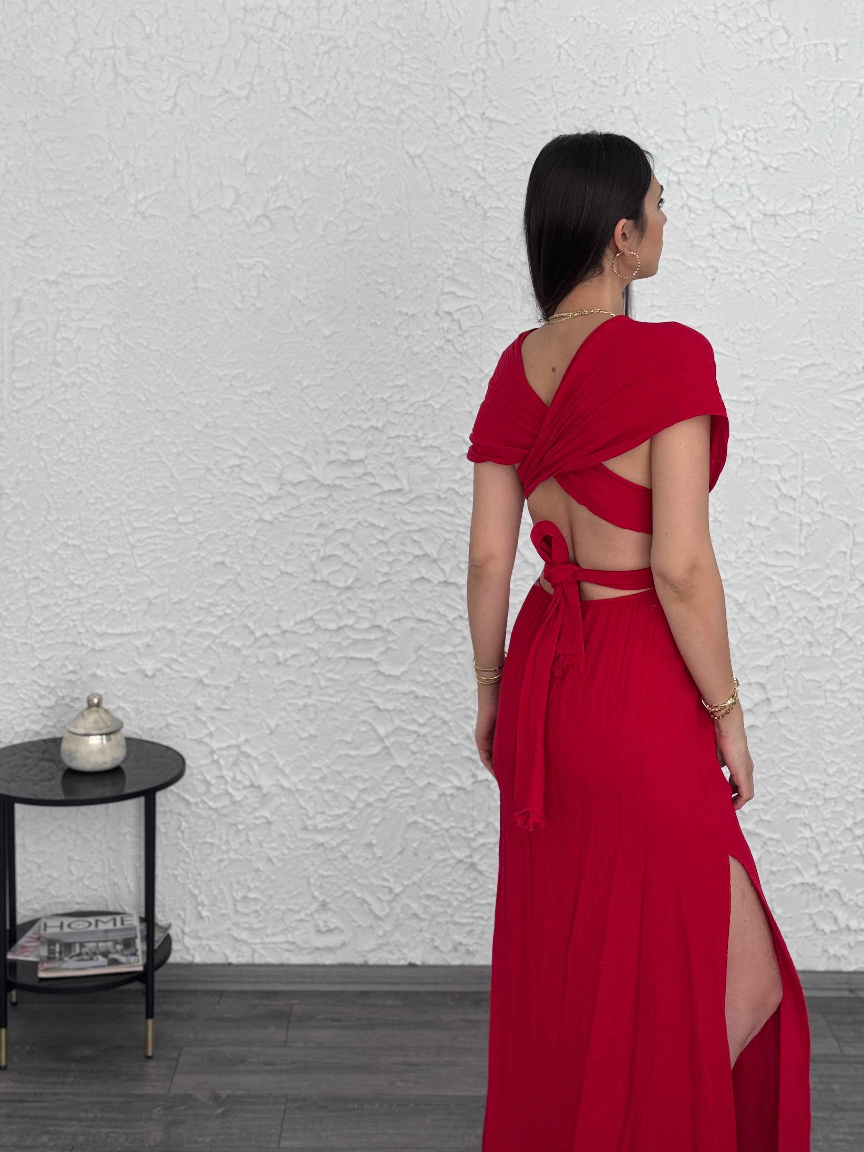 CYPRUS VİŞNE MÜSLİN ELBİSE