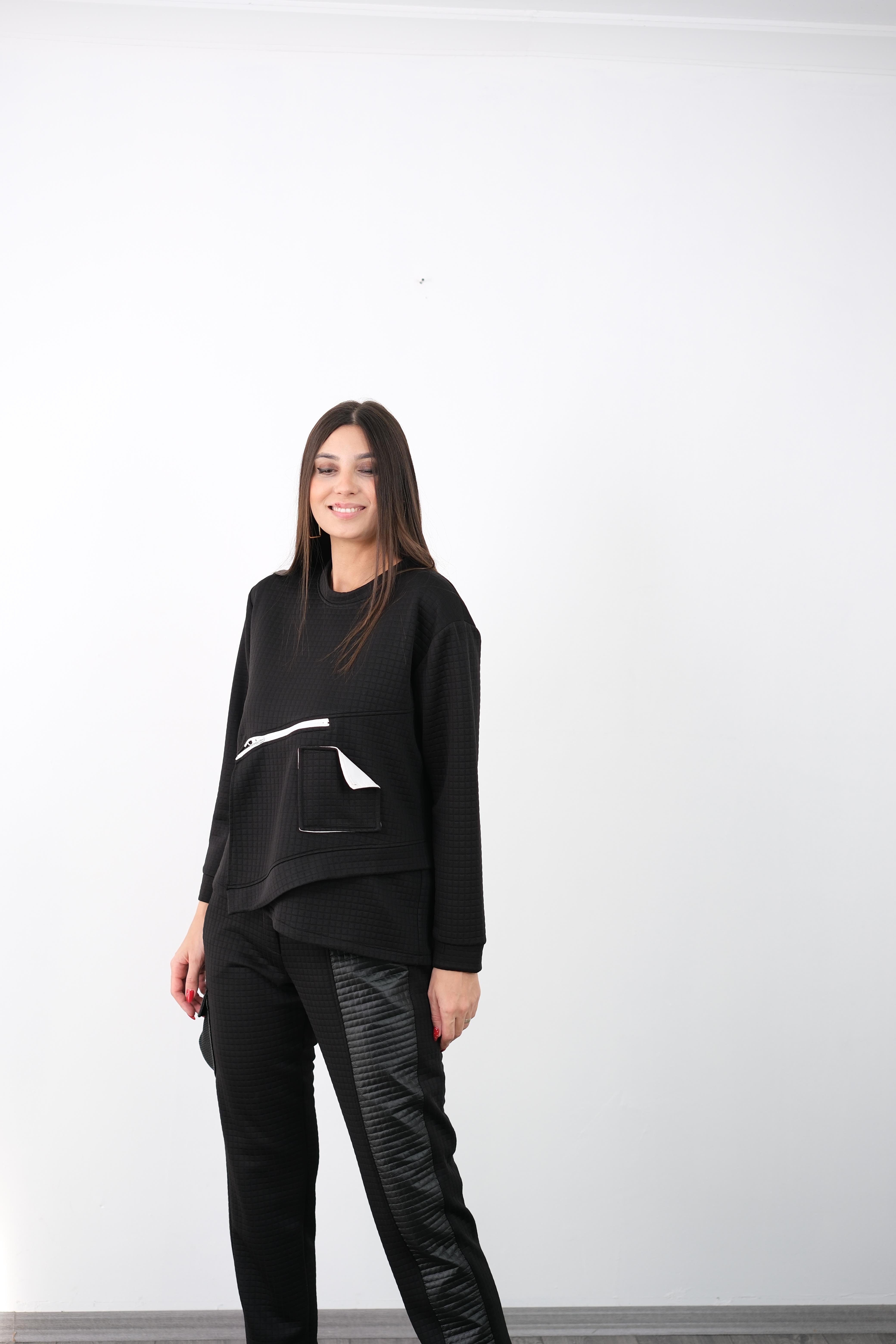 DAMY SİYAH TASARIM SWEAT