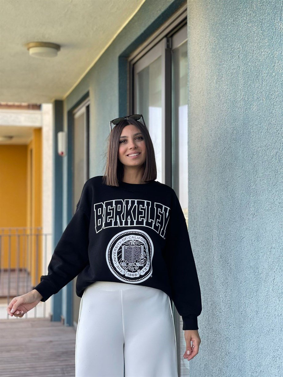 DARK BASKILI SİYAH SWEATSHIRT