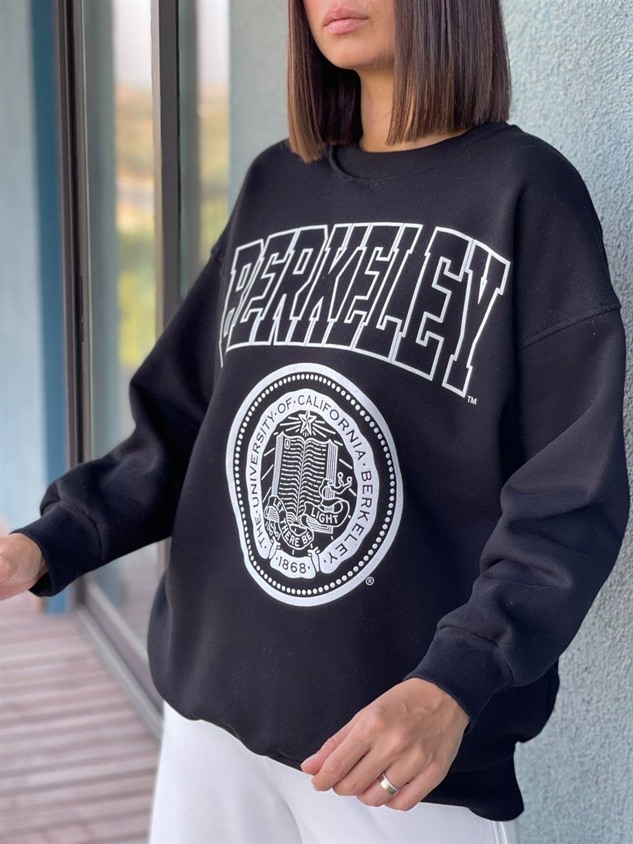 DARK BASKILI SİYAH SWEATSHIRT