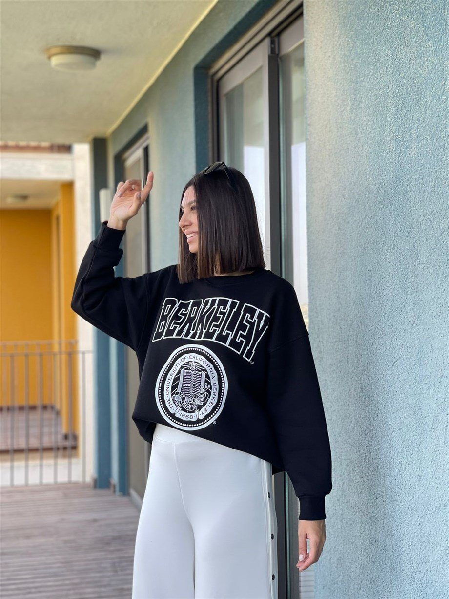 DARK BASKILI SİYAH SWEATSHIRT