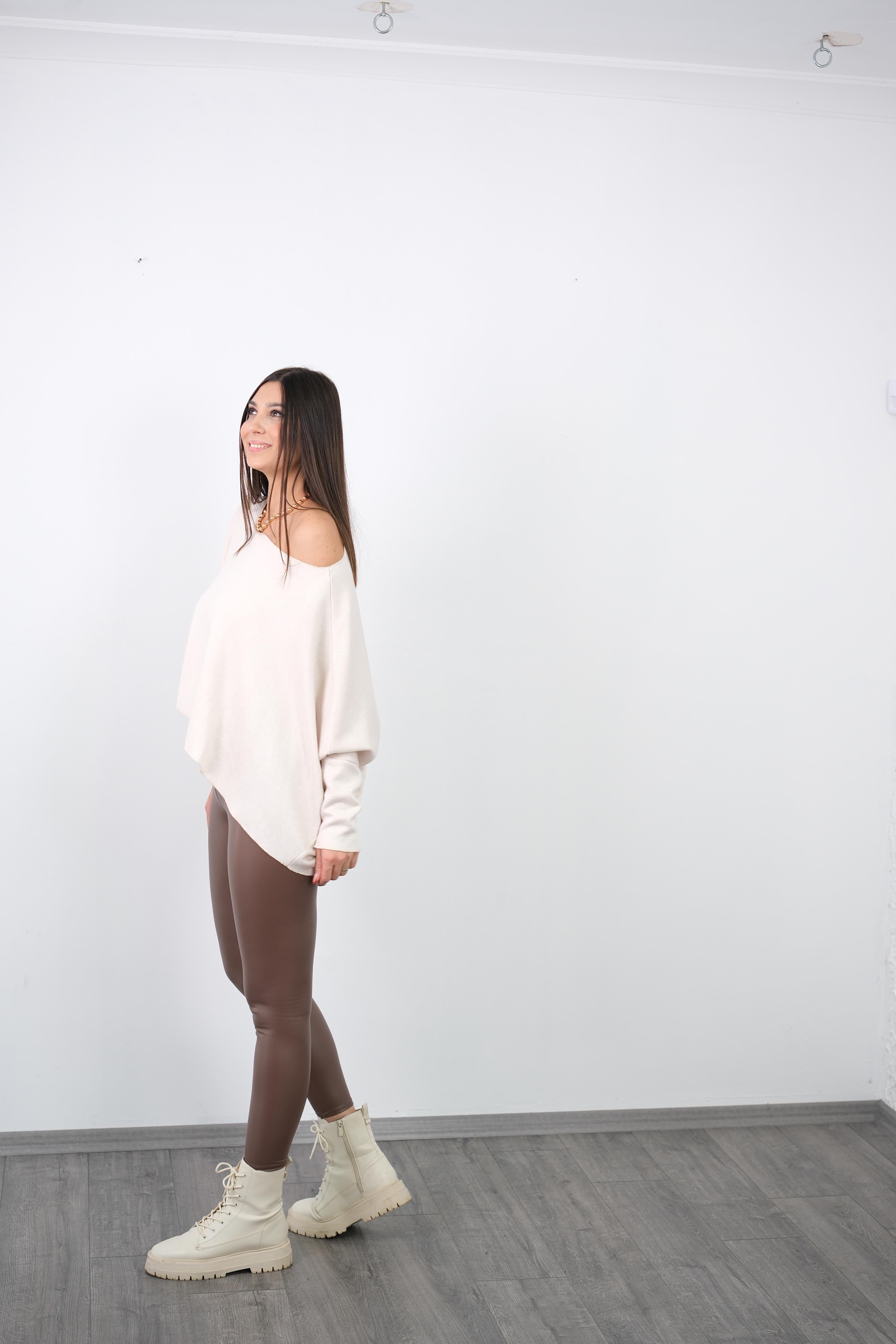 DENNY KAHVE DERİ TAYT