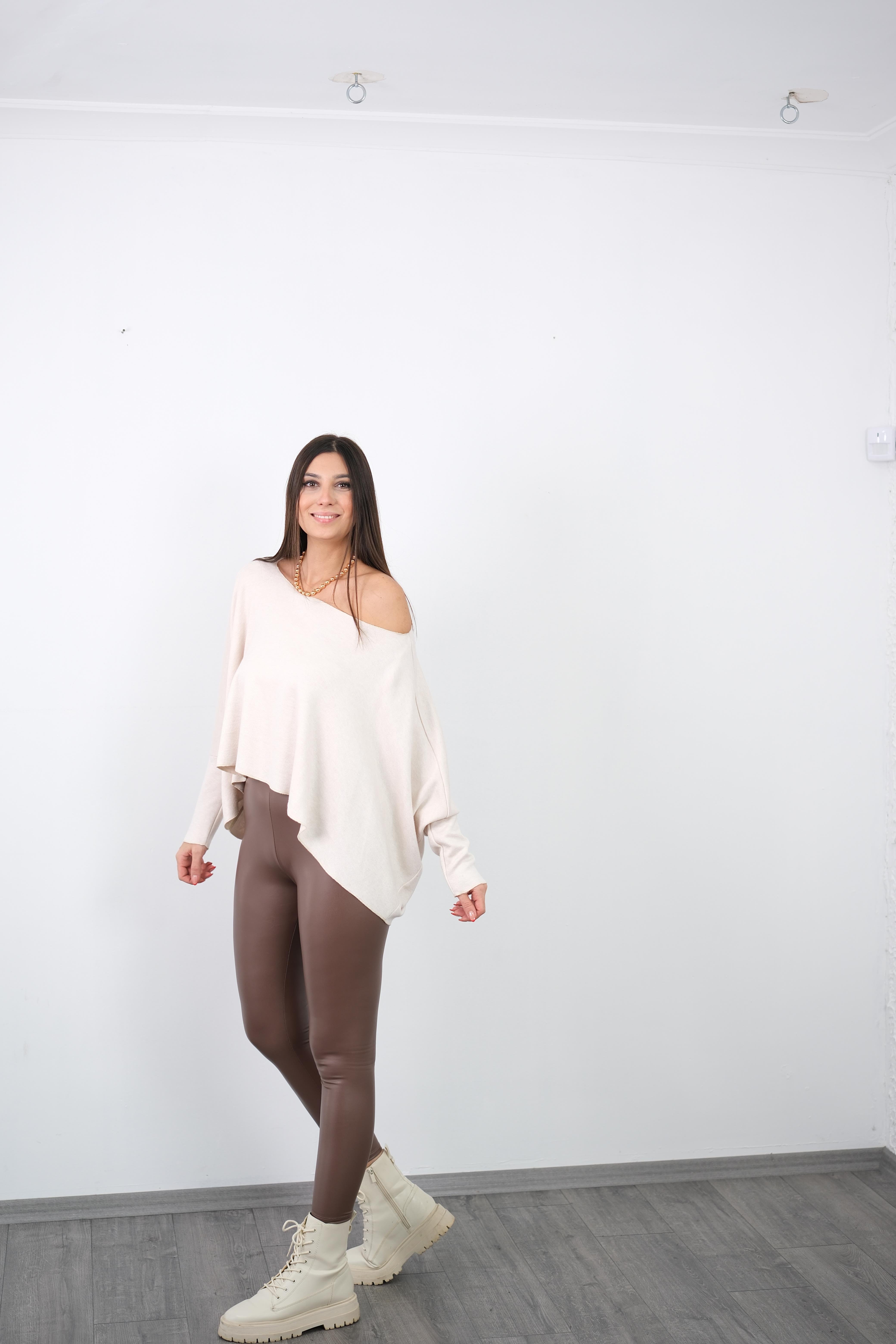 DENNY KAHVE DERİ TAYT