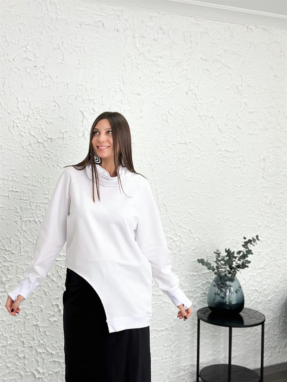 DESTİN BEYAZ TASARIM SWEATSHIRT