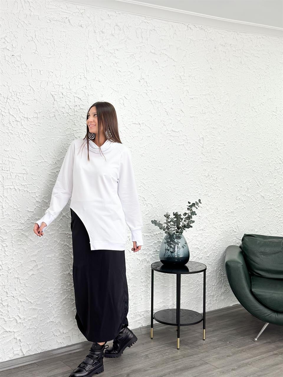 DESTİN BEYAZ TASARIM SWEATSHIRT
